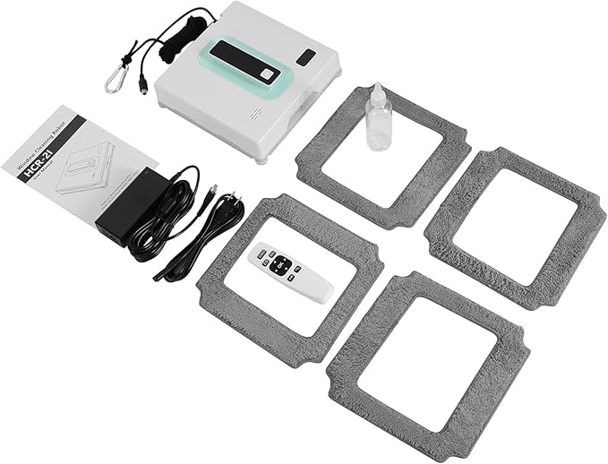 Automatic Window Cleaner 2500Pa Suction Window Cleaner Robot with Dual Spray Design and Remote Control 3 Path Modes Window Cleaning Machine for Windows, Tiles 322.92-538.2ft²Cleaning Area (White)