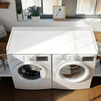 Gashell Washer Dryer Countertop, 27.5" x 58" Bamboo Washer and Dryer Countertop for Laundry Room Organization(White)
