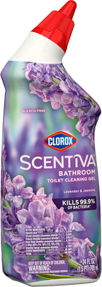 Clorox Scentiva Bathroom Toilet Cleaning Gel, Lavender and Jasmine, 24 Fluid Ounces (Pack of 2)