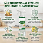 Multifunctional Kitchen Appliance Cleaner Spray Pro Powerful Grease Stain Removal Invisible Protective Layer Effortless Scrub Free Versatile Whole Home Use Light Refreshing Scent 4oz(1Pc)