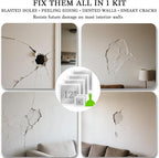 6-Pack Drywall Repair Kit - Heavy Duty Aluminum Self-Adhesive Mesh Patch Set Including 4P 12 x12 Inch & 2P 4x4 Inch Drywall Patch, with Scraper for Large Holes in Walls & Ceilings