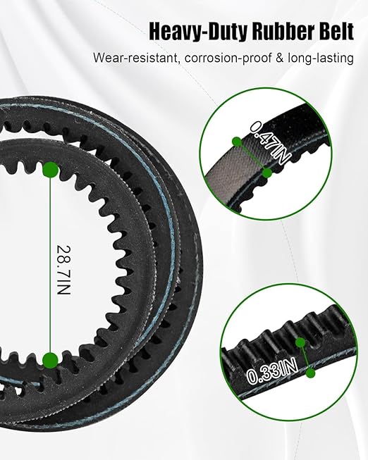 20343 Drive Belt Fit for Earthquake 20015 25780 35310 24734 22662 35053 Rear Tine Tiller Cultivator, Tiller Belt 12" x 728" Type 4L Tooth