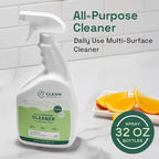 Clean Republic All-Purpose Cleaner, Daily Use Cleaning Spray for Kitchens, Bathrooms, and More, 32 Fluid Ounce Bottle, 4-Pack