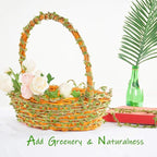 Naidiler 32 Ft Burlap Leaf Ribbon Twine for Crafts for Safari, Jungle, Fairy Party, Woodland Baby Shower, Enchanted Forest Decorations Vines Decor