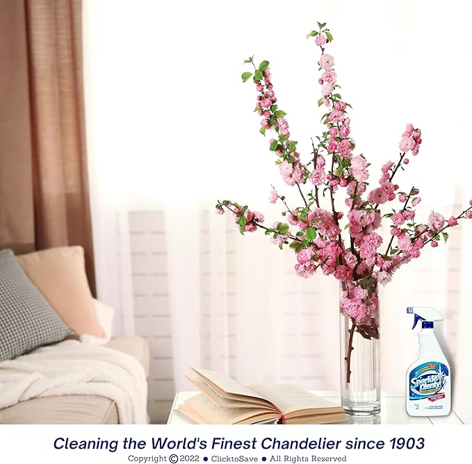 Sparkle Plenty Chandelier Cleaner Drip Dry Spray No Wipe -Dust Remover & Streak Free Glass Cleaner Spray for Chandelier Crystals &Window Screen Surface -Versatile Household Cleaning Supplies(1 Gallon)