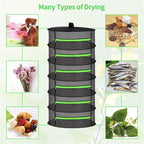 Drying Rack Plant Net Premium Mesh Tents Dryer kit Hanging Clothes Net Folding Nylon Netting Collapsible Mesh Food Dehydrator Receive Storage Carrying Bag 2/4/6 Layer 2FT (6 Layer)