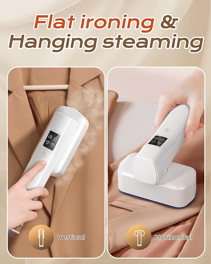 Steamer for Clothes, Portable Handheld Travel Steamer, Clothing Wrinkles Remover for Gament Steam, 1100W Powerful 2 In 1 Steamer&Iron, 100mL Water Tank Capacity, for 120V Home, Office, Travel