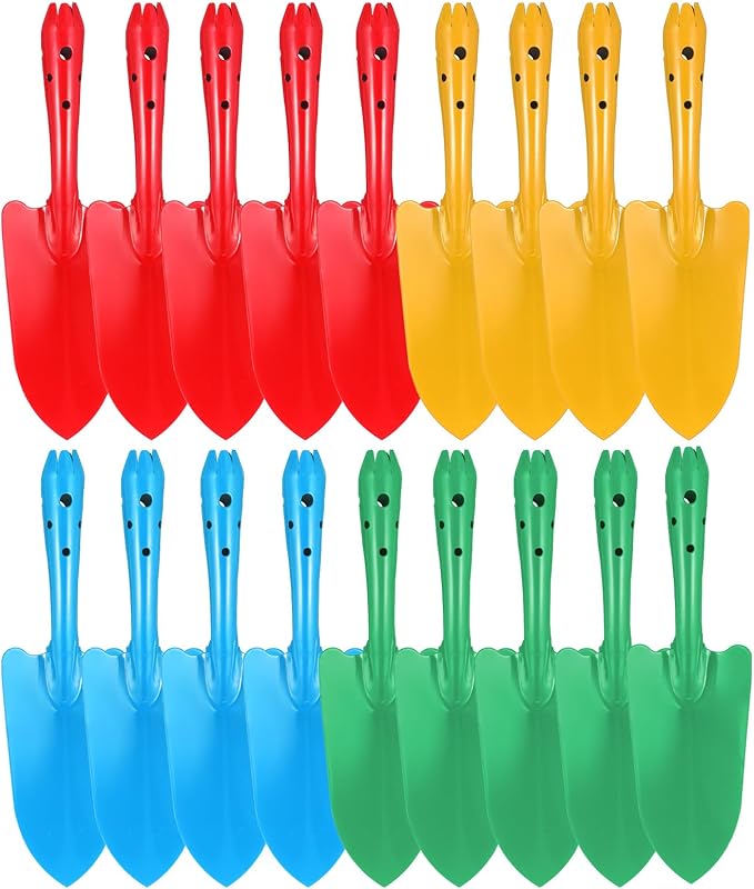 Sibba 18PCS Hand Shovel Set Garden Trowel Digging Spade Shovel Gardening Tools Sand Shovels Mini Garden Shovels for Flower Soil Planting Succulent Bulb Transplanting, Lawn Yard Farm Home (Multicolor)