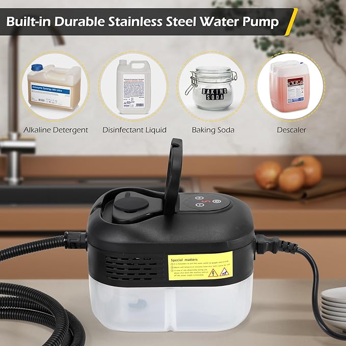 Dyna-Living Steam Cleaner 1500W Handheld Steamer for Cleaning Portable Car Steamer Cleaner, 221℉ High-Temp Steamer Cleaner for Home, Intelligent Touch Panel & Spray Gun Control