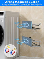 Multifunctional Magnetic Shelf for Washing Machine, Refrigerator, Microwave, and Any Metal Surface, Powerful Magnetic Shelves Include Magnetic Paper Towel Holder, Unique Hollow Design (5 pcs - Grey)