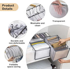 TIGARI Wardrobe Clothes Underwear Organizer Bra Organiser, Baby Clothes Organizer, Underwear Drawer Organizer for Bedroom Dorm Room