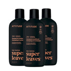 ATTITUDE Men's Shampoo and Conditioner 2-in-1, Nourishing For Dry Hair and Scalp, With Panthenol and Ginseng, 97% Natural Origin Ingredients, EWG Verified, Patchouli & Bourbon, 14 Fl Oz (Pack of 3)