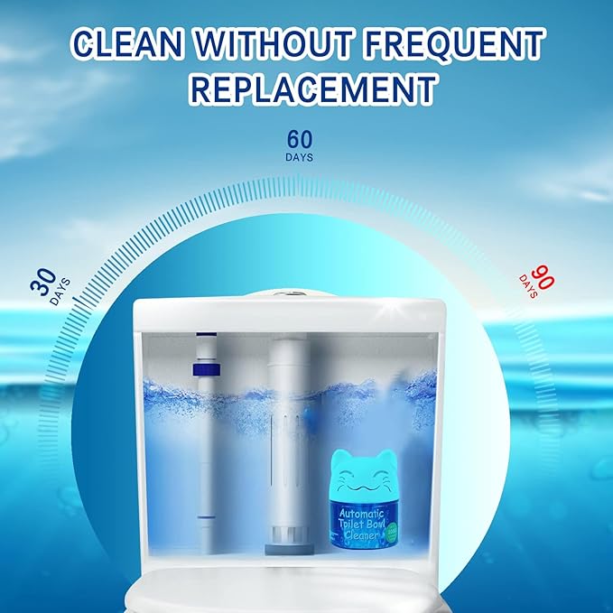 Toilet Bowl Cleaner | Automatic Long-Lasting Toilet Bowl Cleaner Tablets | Easy-To-Use, Septic Safe Toilet Cleaner in Bottle | Powerfully Cleans and Prevent Stain Build Up | 1 Count