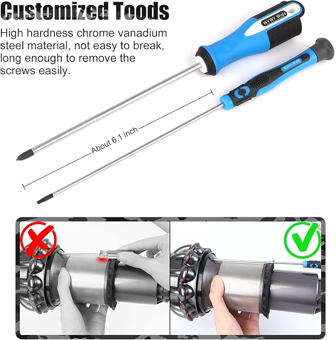 Customized Screwdriver Compatible with Dyson V6 V7 V8 V10 V11 V12 V15 Vacuum Cleaner, Screwdriver Set for Maintenance and Cleaning Disassembly