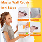 Drywall Repair Kit - Self-Adhesive Aluminum Wall Patch Repair Kit | Heavy-Metal Wall Hole Fixing Tools for Home, Rentals & Offices (2 Pack*6in)