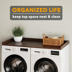 SpaceAid Washer Dryer Countertop, Laundry Wood Shelf Topper with Edge, 54" Width x 27.5" Depth Cover Guard Organizer for Washer and Dryer Laundry Hamper Counter Storage Organization (Brown Wood)