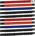 AIRTOON 10 PCS Screwdriver & Wrench Organizer, Plastic Rail Wrench Hanger with Clips, Pegboard Tool Holder, Wear Resistance Improved