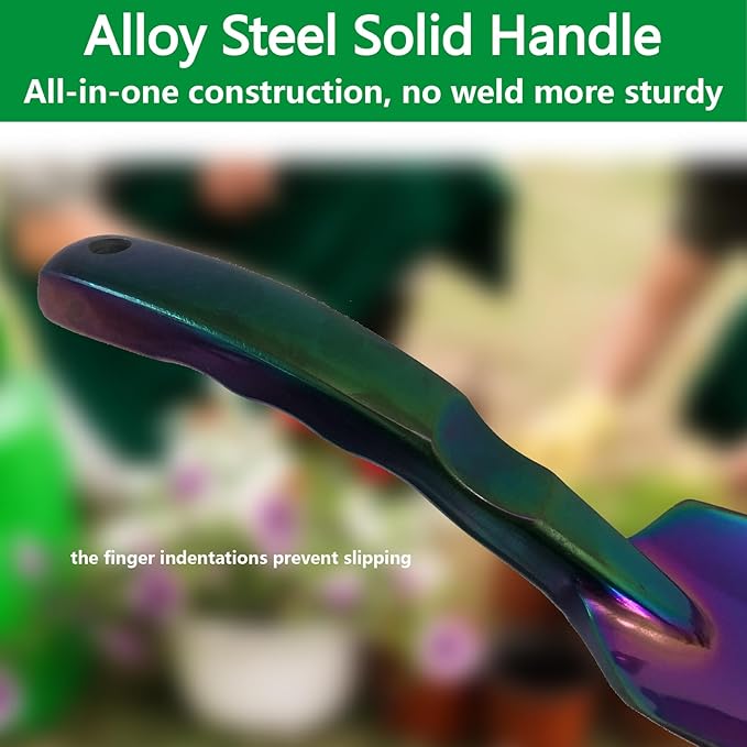 Garden Shovel - Gardening Hand Tool, Heavy Duty Garden Trowel, High Strength Alloy Steel for Planting Transplanting Transferring, Solid Metal Handle, Colorful