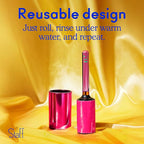 Reusable Lint Roller with Colorful Acrylic Handle & Display Case - Washable Sticky Rubber Surface for Pet Hair, Dust & Fuzz Removal - Sustainable Cleaner for Clothes, Furniture & Home