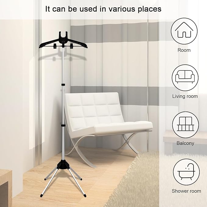 Steamer Hanger Stand with Garment Steamer Ironing Gloves,Garment hanger for steaming clothes,Steam rack for clothes,Handheld garment steamer rack