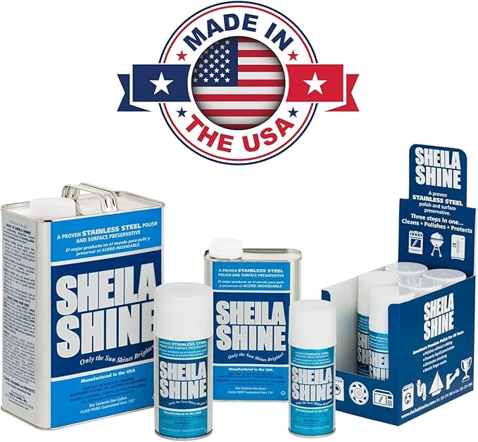 Sheila Shine Stainless Steel Polish & Cleaner | 10 Aerosol Spray Can| Protects Appliances from Fingerprints and Grease Marks | Residue & Streak Free |10 Oz Aerosol Can | Pack of 1