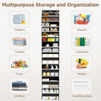 Over The Door Organizer, 8 Shelf Door Hanging Organizers with 8 Large Capacity Pockets, Back of Door Organizer Storage Hanging Shelves for Closet Bathroom Bedroom Nursery