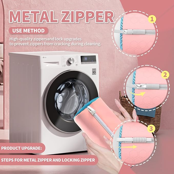 Upgrade Strong Clean Siliconic Shoe Washing Machine Bag 2 Pcs, XXXL Honeycomb Mesh Laundry Bag for Sneakers, Running Shoes, Sock, Delicates and Toys(40x25x25cm)