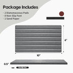 2PCS Water Absorbing Stone Drying Tray Mat for Bathroom Sink & Kitchen Counter Organizer, Quick Dry Dish Soap Dispenser Sponge Holder, Vanity Sink Caddy, Coaster, Dark Gray - 10" x 6"