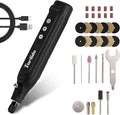 Rotary Tool Kit, Cordless Rotary Tool, Continuous Use While Charging, Low Vibration, 2.0Ah Capacity, 5-Speed Upto 18000RPM, with 31 Pcs Accessories, Ideal for Beginners and Artisans, Black