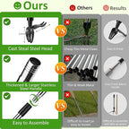 Weed Puller Tool, Stand Up Weed Remover Tool with Long Handle, 4 Claw Steel Head Weeder Tool with 4-Sectioal Pole Design, Garden Hand Weeding Tool, Smoothly Remove Weeds Without Kneeling