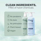 FREY Concentrated Liquid Laundry Detergent | Formulated for Sensitive Skin & HE Washers | Removes Stains Effectively | 50 Loads per Bottle (Cedar Grove & Bergamot Beach)