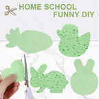 Zhengmy 100 Pieces Sponges Bulk Sponges Kitchen Compressed Sponge Natural Dish Sponge Compressed Wood Pulp Cleaning Without Scratching for Kitchen Bathroom, 3.9 x 2.4 x 0.12 Inch (Green)