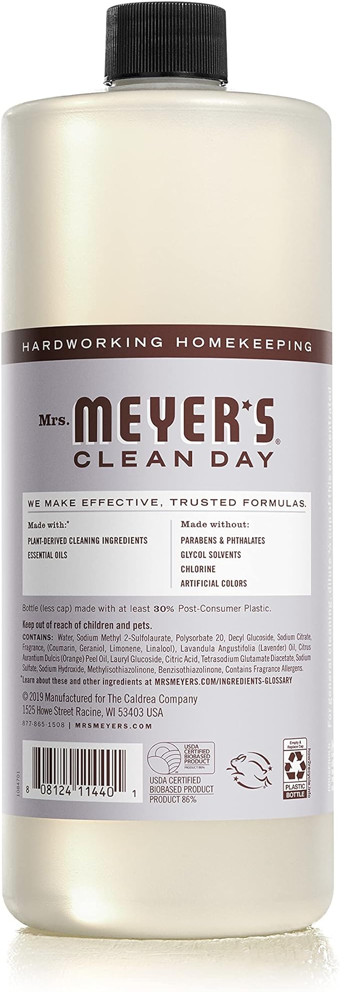 MRS. MEYER'S CLEAN DAY Multi-Surface Cleaner Concentrate, Use to Clean Floors, Tile, Counters, Lavender, 32 fl. oz (Pack of 2)