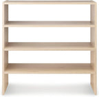 Whitmor Wood Stackable 2-Shelf Shoe Rack, White Oak, 24 inches