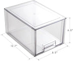 BINO | Stackable Storage Drawers, Tall Small - Clear | THE CRATE COLLECTION | Storage Bins With Drawers Bathroom Organizers and Storage Organization and Storage Under Sink Organizer Vanity Cabinet