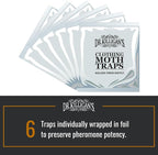 Dr. Killigan's Premium Double Potent Clothing Moth Traps with Pheromones Prime - Trap with Lure for Clothes Closets & Carpet - Case Making & Web Spinning Moth Prevention (20 Pack, Black)