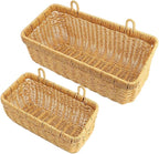 AceList Wall Hanging Basket, Boho Style Hand-Woven Hanging Storage Baskets - Set of 2, Ideal for Boho Room Decor, Kitchen, Garden, and Living Room