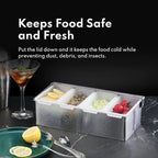 New Star Foodservice 48025 Stainless Steel Condiment Dispenser with 4 Compartments (NO ICE Tray Included)