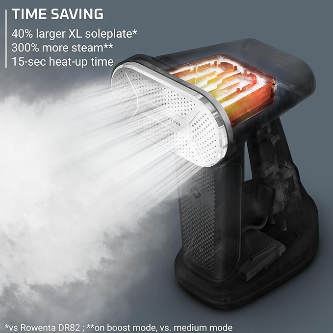 Rowenta Handheld Steamer for Clothes, Pure Force 2in1 Steamer & Iron, 1875W, Vertical/Horizonal Steaming & Ironing, Lightweight, Auto-off, XL power, 1875 Watts, DR8822