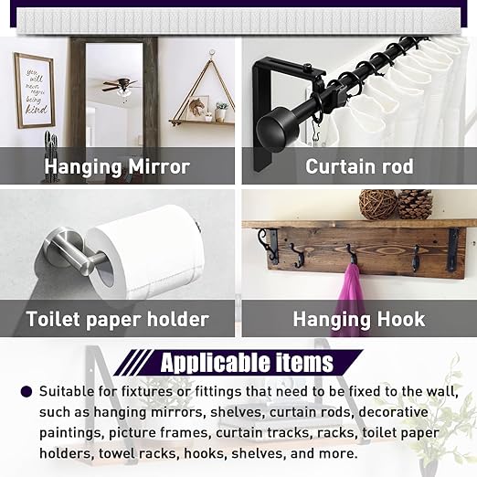 50 Pcs Drywall Anchor Repair Kit Solve Loose Wall Plugs Fast - Ideal for Curtain Rails, Towel Racks, Toilet Paper Holders and More Anchor Hole Patch (3.35 in x 2.36 in)