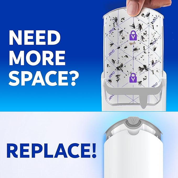Zevo Flying Insect Trap Official Refill Cartridges - Fits Both Zevo Trap & MAX Indoor Fly Trap - Authentic Trap+Lock Technology to Catch Gnats, House & Fruit Flys (6 Official Refill Cartridges)