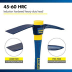 Estwing 5-Pound Pick Mattock, 36-Inch Fiberglass Handle, Ideal for Hoeing in Tight Quarters or Rocky Soil