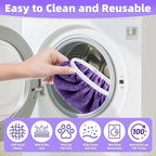 Reusable Mop Pads Compatible with Swiffer Sweeper Mop, Microfiber Wet Pads Refill & Machine Washable Dry Sweeping Cloths for Use on All Sealed Floors - Stone, Hardwood, Laminate & Tile (6 Purple)