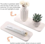 2 Pcs Water Absorbing Stone Trays, Kitchen/Bathroom Sink Soap Dish, Diatomite Tray Used for Hand Soap & Cosmetic Bottles in The Modern Home, 3.54" W x 9" L, White