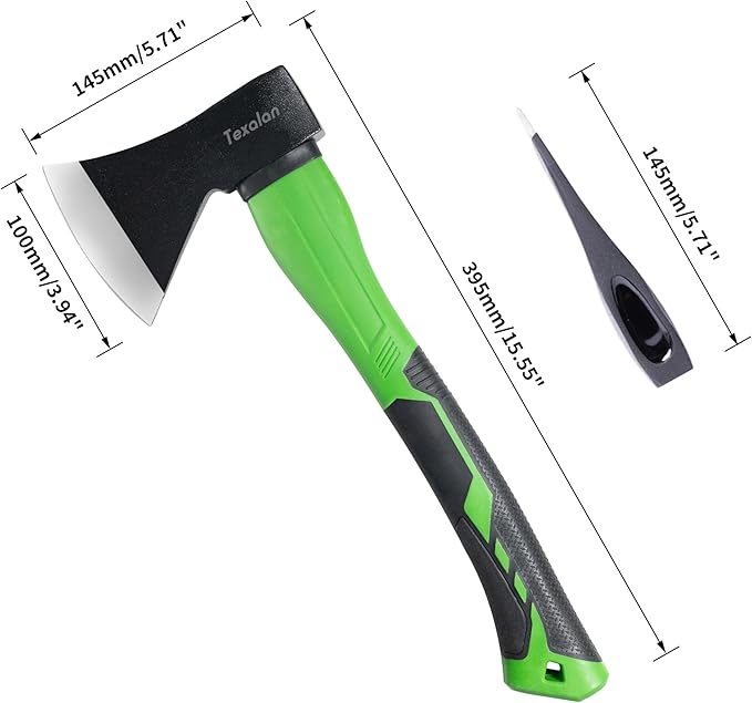 TEXALAN(R) Axe with 14.5" Fiberglass Handle 600g Head Outdoor Camp Hatchet Forged Steel Blade