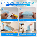 30 Count Dusters Refills with 1 Handle, Multi-Surface Disposable Duster, 360 Heavy Duty Duster Refills, Microfiber Duster kit, for Cleaning Home, Blinds, Fans, Corners