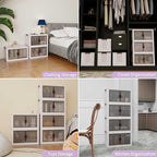 Luxdecor 252Qt Storage Bins With Lids-Stackable Plastic Storage Bins on Wheels, Closet Organizers and Storage,Collapsible Storage Cabinet with Doors for Office Garage Kitchen Under Stairs,Larger 3Tier