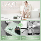 2500W Steam Cleaner - Adjustable 6-Level Steam Control, 15s Fast Heat, 1.6QT Water Tank, Portable High-Pressure Steamer for Home, Car, Grout