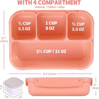 Bento Box Adult Lunch Box, Lunch Containers for Kids Girls Boys with 4 Compartments, Lunchable Food Container with Utensils, Sauce Jar, Muffin Liners, 40 Oz/5 Cup, Microwave & Dishwasher Safe, Pink