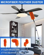26 Foot High Reach Duster Kit with 5-20 ft Telescoping Extension Pole, High Ceiling Duster, Cobweb Duster, Window Squeegee, Feather Duster, Outdoor & Indoor Extendable Duster Cleaning Kit